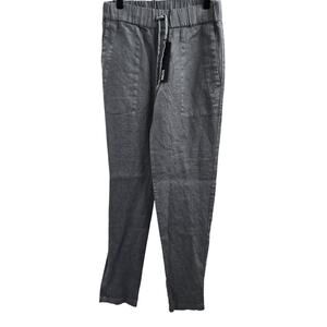 Krisa Pants Womens XS Linen Blend High Rise Drawstring